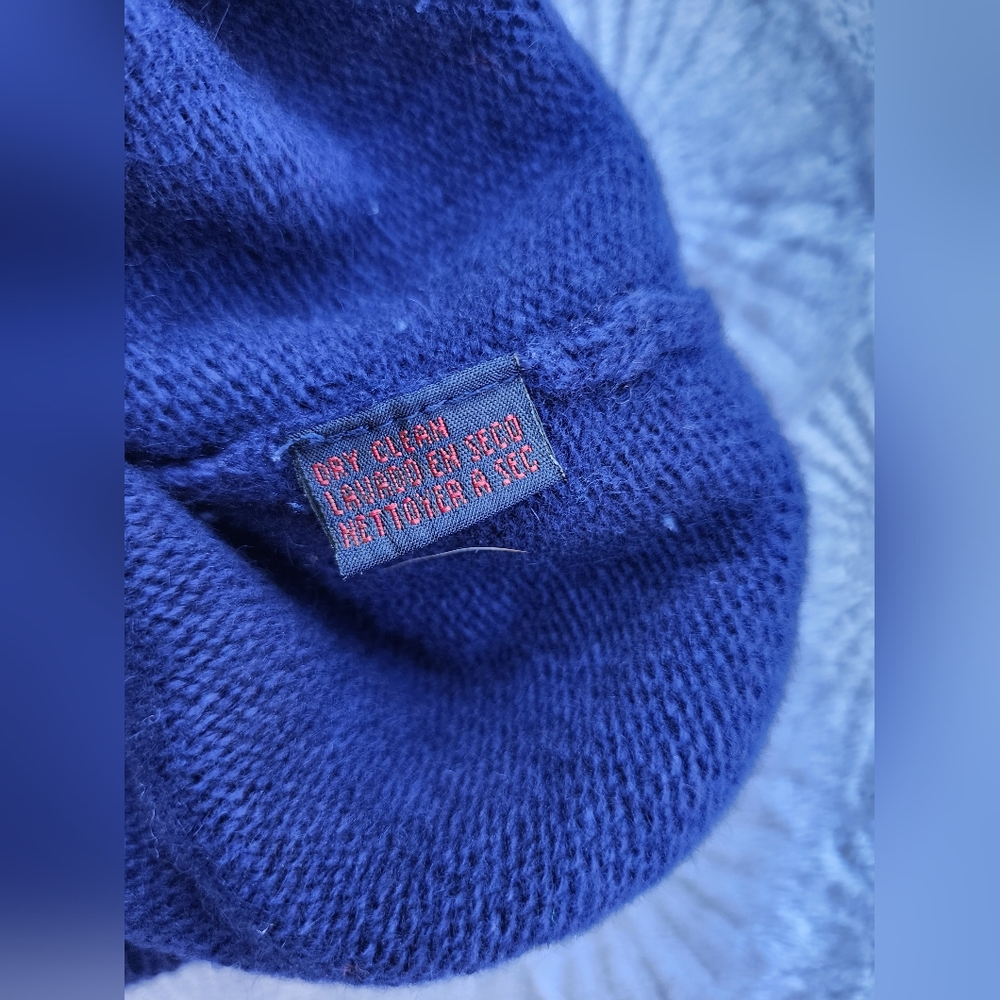 Vintage Ralph Lauren Women's L Sweater Lambs Wool Angora Blue Ombre Tie Dye - Picture 5 of 5